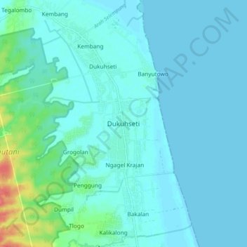 Dukuhseti topographic map, elevation, terrain
