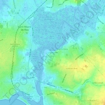 La Bodelinière topographic map, elevation, terrain