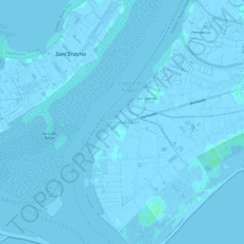 Punta Sabbioni topographic map, elevation, terrain
