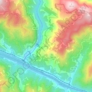 Fiolhal topographic map, elevation, terrain