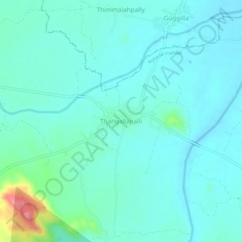 Thangallapalli topographic map, elevation, terrain
