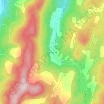 East Roxbury topographic map, elevation, terrain