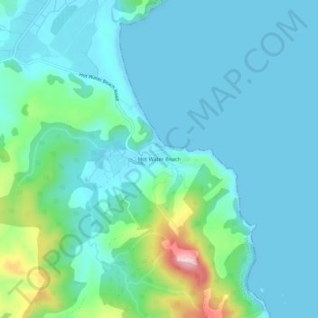 Hot Water Beach topographic map, elevation, terrain