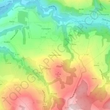 Tagny d'En-Haut topographic map, elevation, terrain
