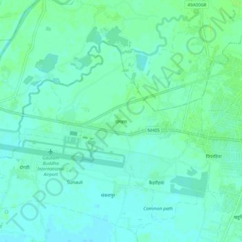Dogahara topographic map, elevation, terrain