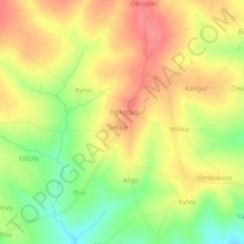 Udipi topographic map, elevation, terrain
