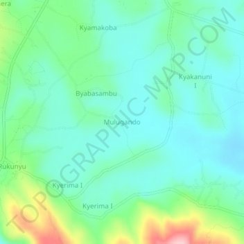 Mulugando topographic map, elevation, terrain