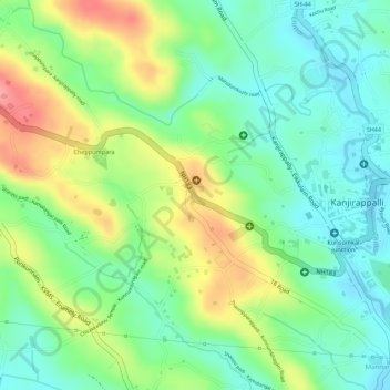Kunnumbhagam topographic map, elevation, terrain