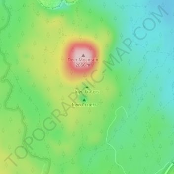 Inyo Craters topographic map, elevation, terrain