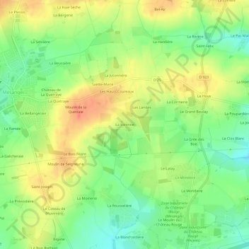 La Varenne topographic map, elevation, terrain