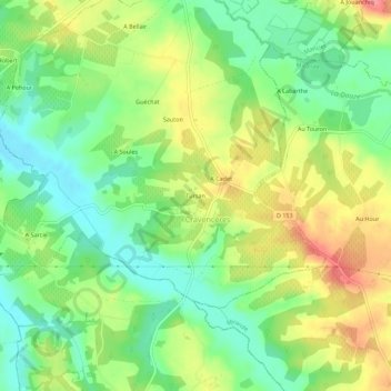 Tursan topographic map, elevation, terrain