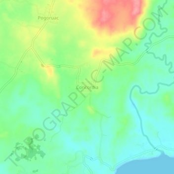 Concordia topographic map, elevation, terrain