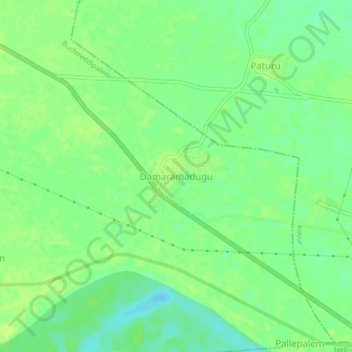 Damaramadugu topographic map, elevation, terrain