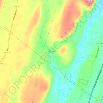 High Falls topographic map, elevation, terrain