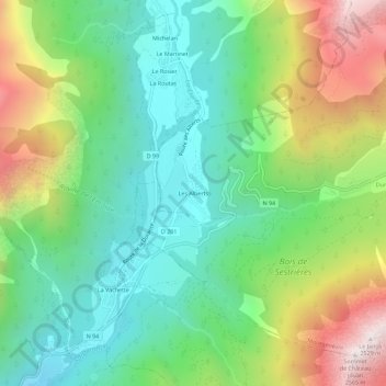 Les Alberts topographic map, elevation, terrain