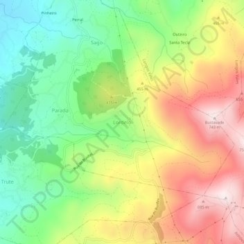 Lordelo topographic map, elevation, terrain