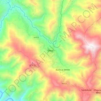 Liwang topographic map, elevation, terrain