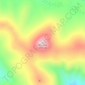 Moroke topographic map, elevation, terrain