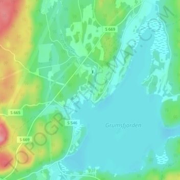 Borgvik topographic map, elevation, terrain