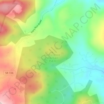 Hardscrabble Mountain topographic map, elevation, terrain