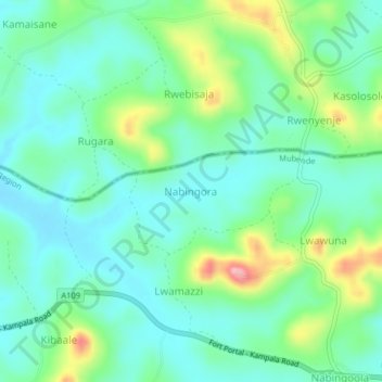 Nabingora topographic map, elevation, terrain