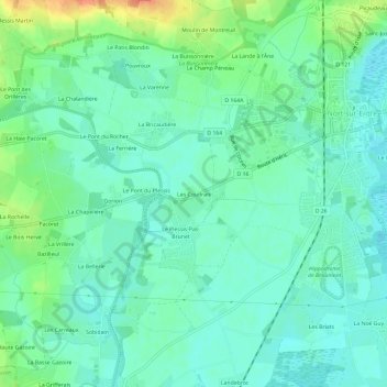 Les Coudrais topographic map, elevation, terrain