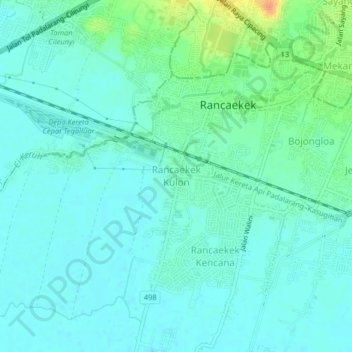 Rancaekek Kulon topographic map, elevation, terrain