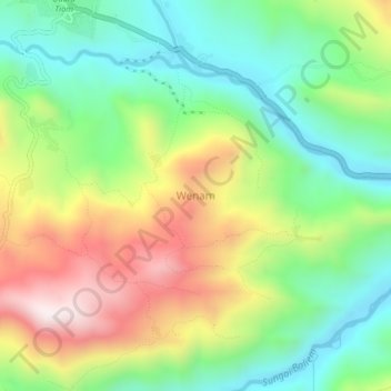 Wenam topographic map, elevation, terrain