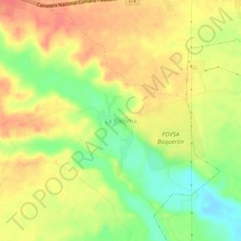 La Paloma topographic map, elevation, terrain