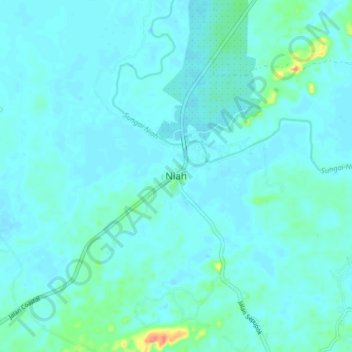 Niah topographic map, elevation, terrain