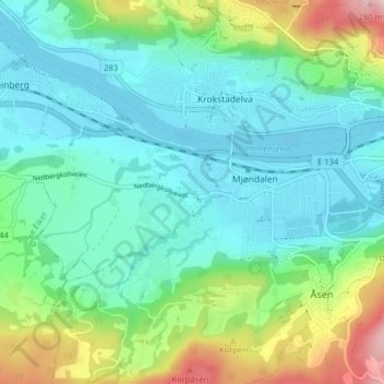 Krok topographic map, elevation, terrain