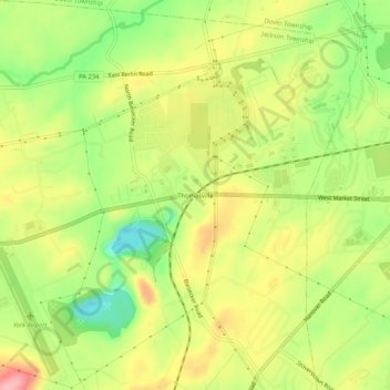 Thomasville topographic map, elevation, terrain