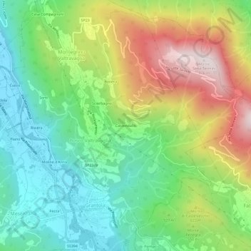 Castendallo topographic map, elevation, terrain