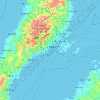 Kawit Island topographic map, elevation, terrain