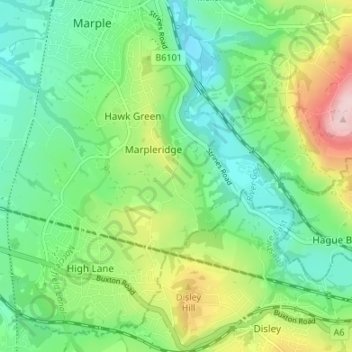 Ridge End topographic map, elevation, terrain