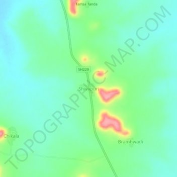 Shivapuri topographic map, elevation, terrain