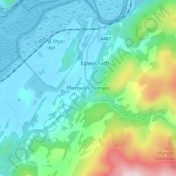 Furnace topographic map, elevation, terrain