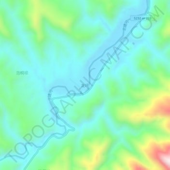 龙坪 topographic map, elevation, terrain