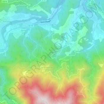 Canadells topographic map, elevation, terrain