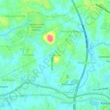 Mabima topographic map, elevation, terrain