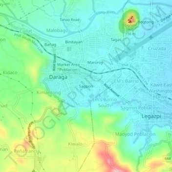 Sagpon topographic map, elevation, terrain