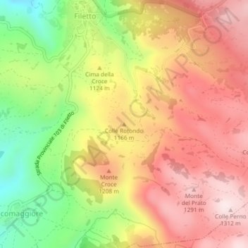 Colle Rotondo topographic map, elevation, terrain