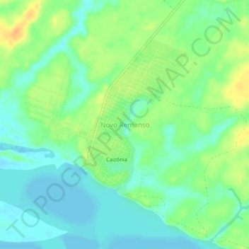 Novo Remanso topographic map, elevation, terrain