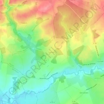 La Louère topographic map, elevation, terrain