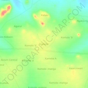 Kameke topographic map, elevation, terrain
