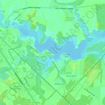 Old Landing topographic map, elevation, terrain