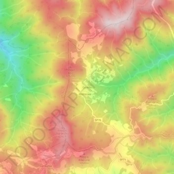 Gualdo topographic map, elevation, terrain