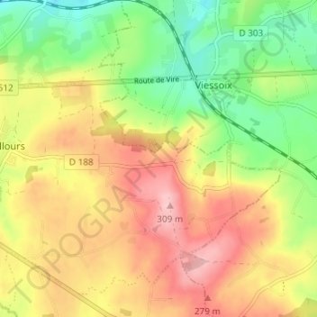 La Vautrie topographic map, elevation, terrain