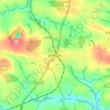 Johnston topographic map, elevation, terrain