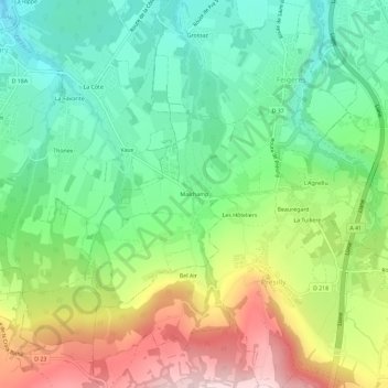 Malchamp topographic map, elevation, terrain